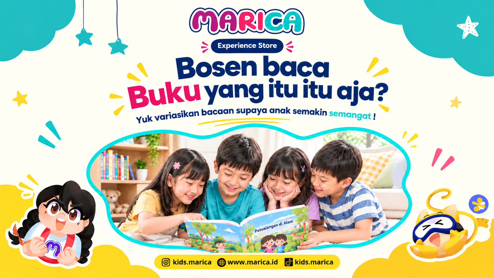 Bosan Baca Buku yang Itu-Itu Aja? Yuk, Variasikan Bacaan Supaya Anak Semakin Semangat!